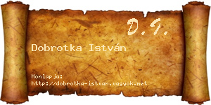 Dobrotka István névjegykártya